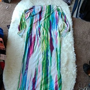 Floor length maxi multi color dress